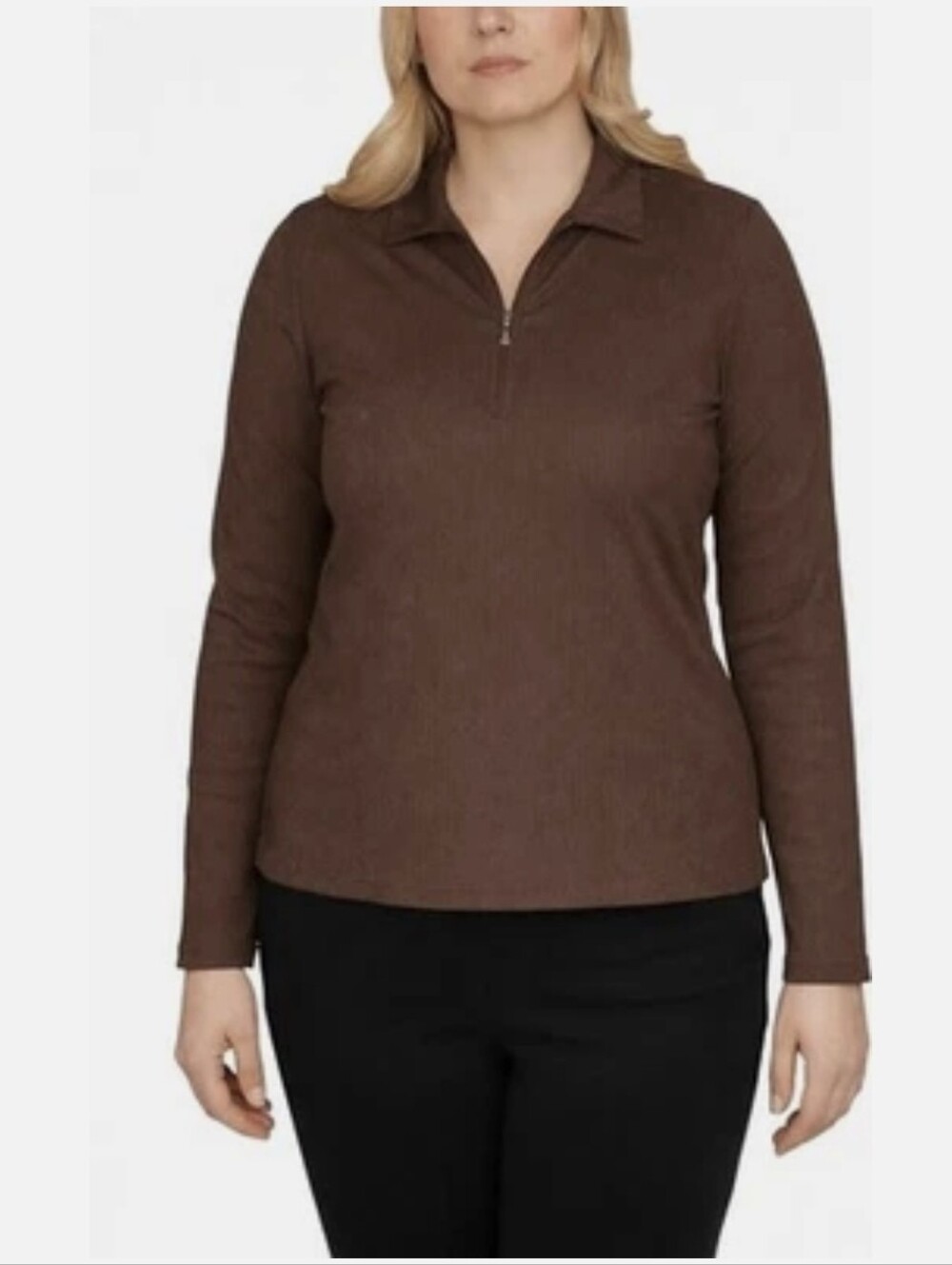 Greg Norman Ribbed Long-Sleeve Quarter Zip Top Sz XXL